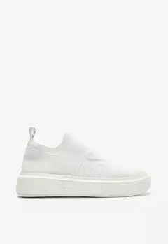 Tênis Sem Cadarço Logo Tricô Branco - comprar online