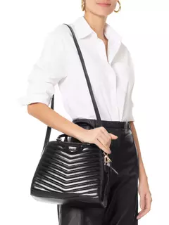 Bolsa Tote Cowper Couro Pequena Preta na internet
