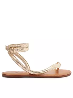 Sandália Rasteira Snake Courtney Couro - comprar online