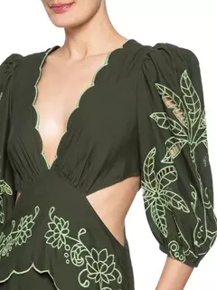 Imagem do Vestido Bordado Tropicaxi Verde