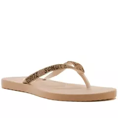 chinelo schutz flip flop logomania nude na internet