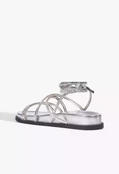 Papete Metalizada Couro Strass prata - LUAR
