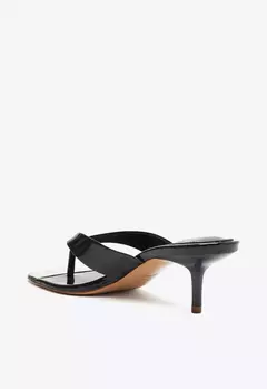 Sandália Mule Schutz Salto Mid Verniz azul - loja online