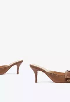 Imagem do Sapato Mule Claire Bow Couro Marrom