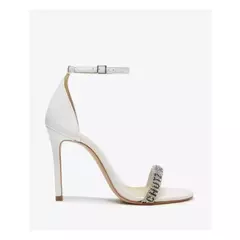 Sandalia Logo Pedraria Salto Alto Branca - comprar online
