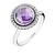 Anel De Prata Círculo Brilhante Roxo Fa Rabelo Shop - loja online