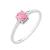 Anel de prata solitário zircônia redondo rosa Fa Rabelo Shop