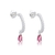 Brinco de Prata 925 Argola com Pingente Rosa Cereja Fa Rabelo Shop - comprar online