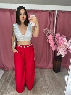 CALÇA SABRINA - VERMELHO - Bella's Closet