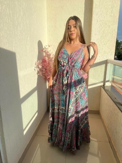 VESTIDO AFRODITE - ROSA/AZUL - comprar online