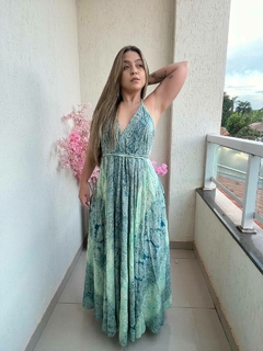 VESTIDO ARIEL - MIX VERDE - Bella's Closet