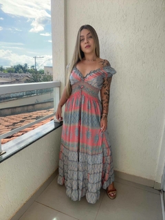 VESTIDO CARINA - ROSA/AZUL - comprar online