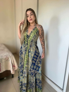 VESTIDO SEREIA - VERDE/AZUL - comprar online
