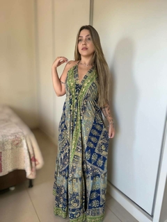 VESTIDO SEREIA - VERDE/AZUL - loja online