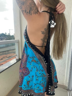 VESTIDO MANDALA CURTO - AZUL CLARO - loja online