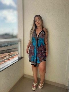VESTIDO MANDALA CURTO - AZUL CLARO - comprar online
