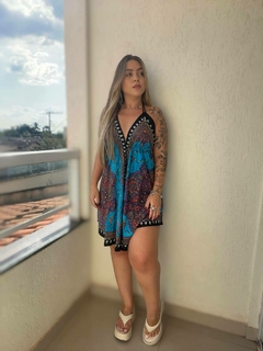 Imagem do VESTIDO MANDALA CURTO - AZUL CLARO