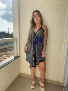 Imagem do VESTIDO MANDALA CURTO - AZUL ESCURO