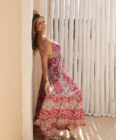 Imagem do VESTIDO SEREIA - VINHO/AZUL
