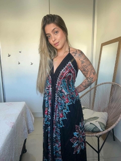 VESTIDO MANDALA LONGO - PRETO - Bella's Closet