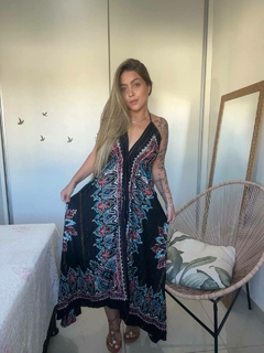 VESTIDO MANDALA LONGO - PRETO