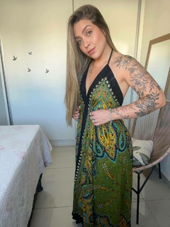 VESTIDO MANDALA LONGO - VERDE - Bella's Closet