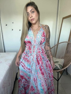 VESTIDO SEREIA - ROSA/AZUL
