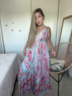 VESTIDO SEREIA - ROSA/AZUL - loja online