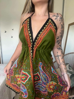 VESTIDO MANDALA CURTO - VERDE OLIVA - loja online