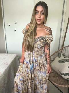 VESTIDO CARINA - AZUL/NUDE