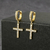 BRINCO CRAVEJADO ARGOLA COM CRUZ DOURADO