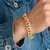 PULSEIRA CRAVEJADA CUBAN 13mm DOURADA - comprar online