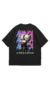 CAMISETA A BANCA KAWS HUG PRETA LOGO ROSA