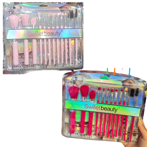 KIT C/ 12 PINCÉIS PARA MAQUIAGEM SWEET BEAUTY - comprar online