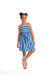 Vestido Pompom Listrado Azul