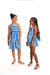 Vestido Pompom Listrado Azul - Peticolé - Roupa Infantil Estampada e Colorida para Meninas