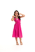 Vestido Frufru Linho Liso Pink - comprar online