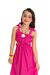 Vestido Frufru Linho Liso Pink na internet
