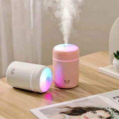 Humidificador Ultrasónico Rosa Led Usb Luz Rgb 300ml Aromaterapia - comprar online