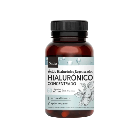 Ácido Hialurónico Vegetal Concentrado Natier x 50 cápsulas – Piel Joven y Sana