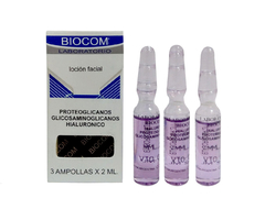 Ampolla Facial Ultra Hidratante Hialuronico 3 ampollas x 2 cc c/u - Biocom en CABA Belgrano