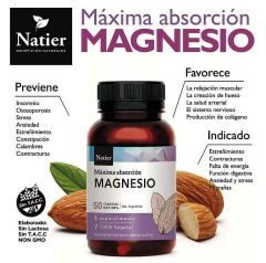 Suplemento Natier Citrato De Magnesio Máxima Absorción 50 Cápsulas Sin Sabor (CONSULTAR STOCK) - comprar online