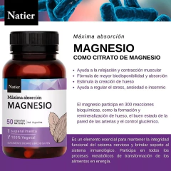 Suplemento Natier Citrato De Magnesio Máxima Absorción 50 Cápsulas Sin Sabor (CONSULTAR STOCK) en internet