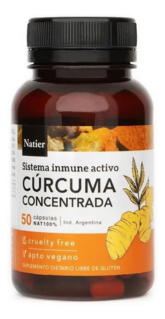 Extracto De Curcuma Concentrada 50 Caps Natier Caba Belgrano Envios a Todo el Pais