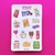 snacks da conveniência - cartela de adesivos