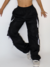 CALÇA PARAQUEDAS BALLOON COM HOLOGRÁFICO NOS BOLSOS