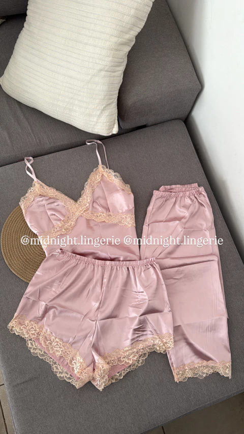 Pijama 4 piezas - musculosa, pant corto, largo y bata - comprar online