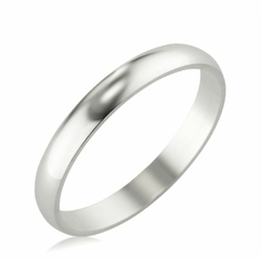 Aliança O44002 3mm Meia cana em Prata 950