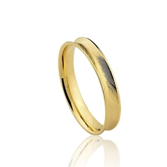Aliança AL919 3,5mm Côncava/Frisada em Ouro