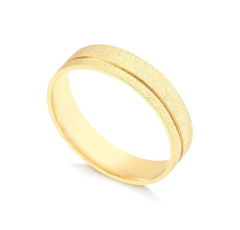 Aliança AL933 5mm Reta/Fosca/Friso reto/Anatômica em Ouro